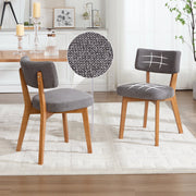 SEDIA da pranzo Set da 2 pezzi 54,5x47x77 cm Grigio Legno massello