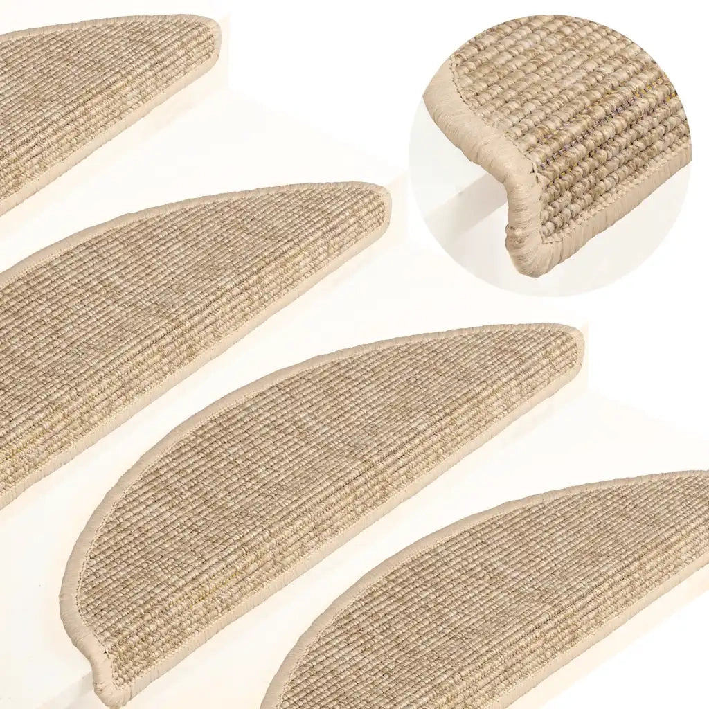 Tappetini per scale 15 pz | Gradini per Scale 56x17x3 cm Beige chiaro Semicircolari