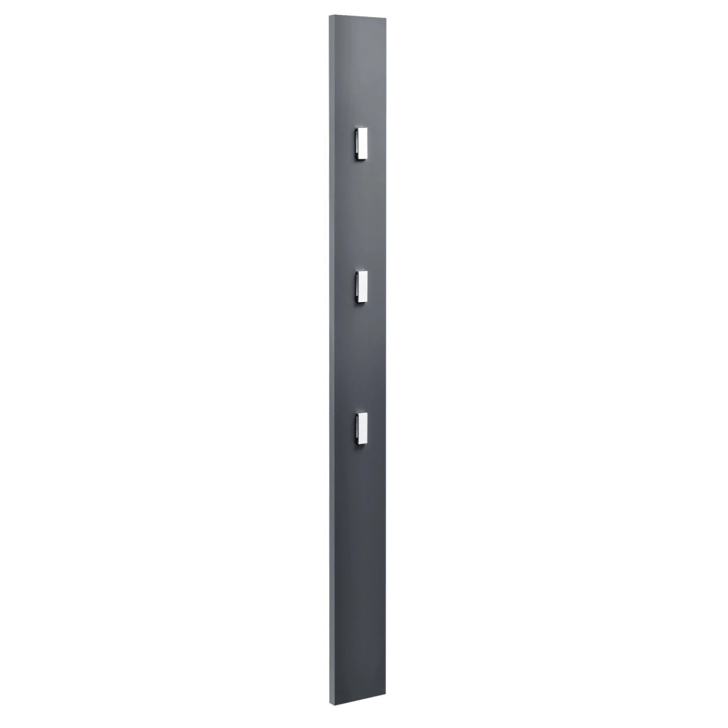 Appendiabiti da Parete Hansnes con 3 Ganci Pieghevoli 165 x 15 x 2,5 cm - Grigio [en.casa]