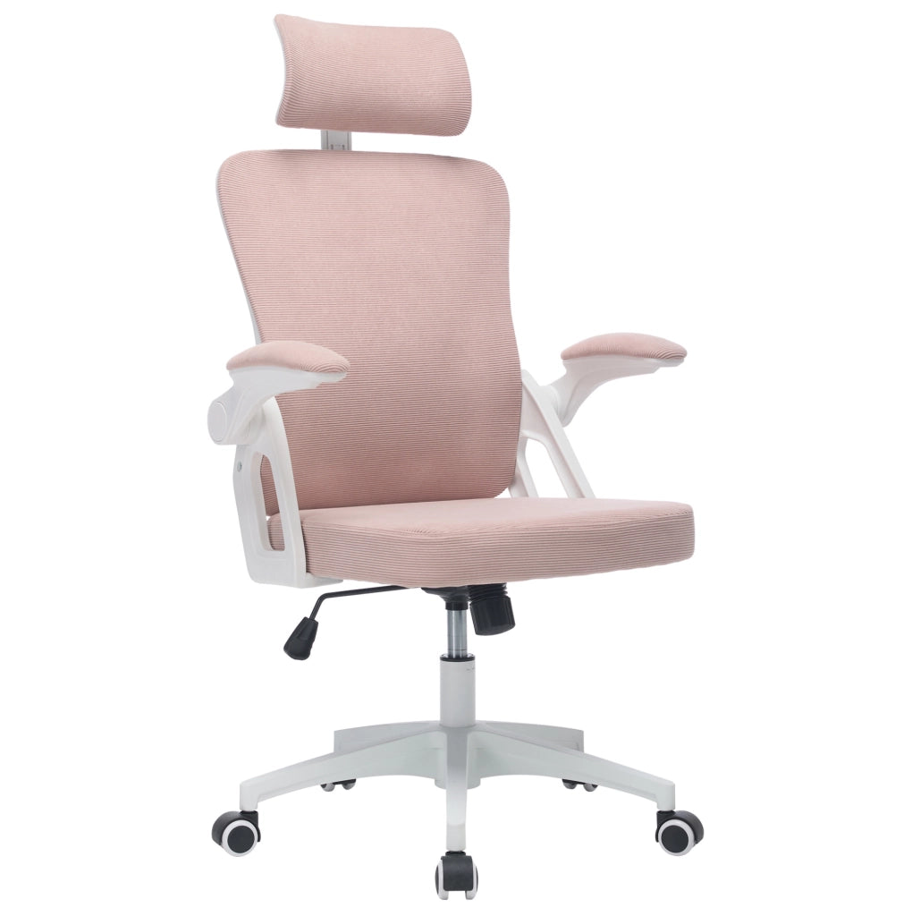 Sedia da ufficio con schienale in rete e braccioli ribaltabili rosa HAVRYA