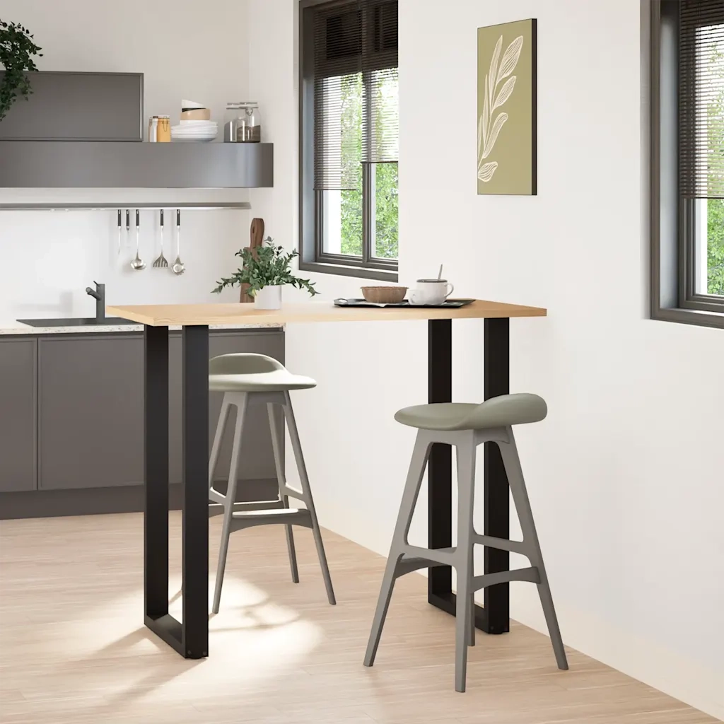 Gambe per tavolo da bar a forma di U 2 pz nere 60x(110-111) cm 4013248