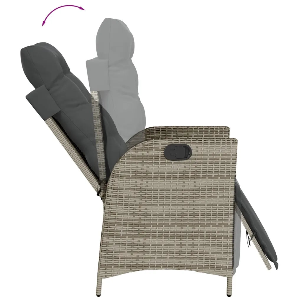 Set da Pranzo da Giardino 9 pz con Cuscini in Polyrattan Grigio 3213331