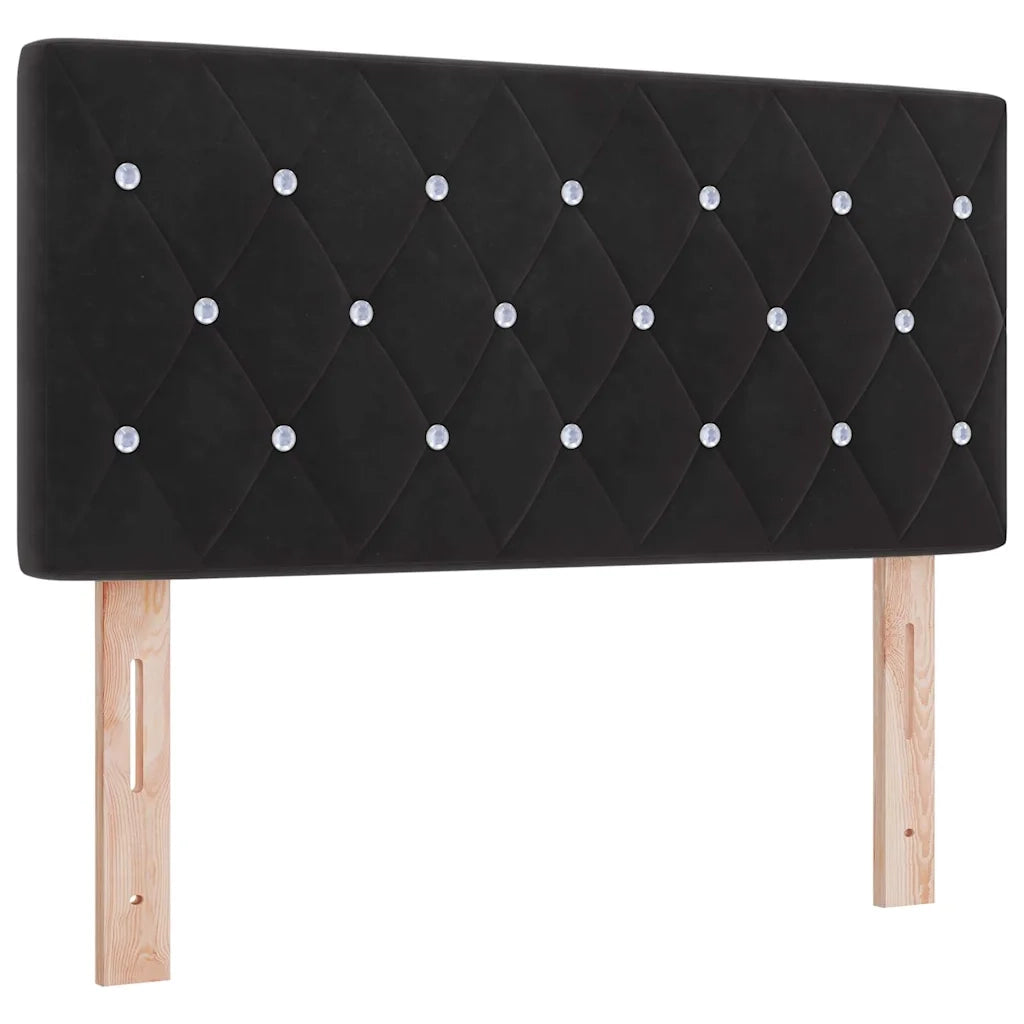 Letto a molle con materasso Nero 120 x 190 cm Velluto 3339094
