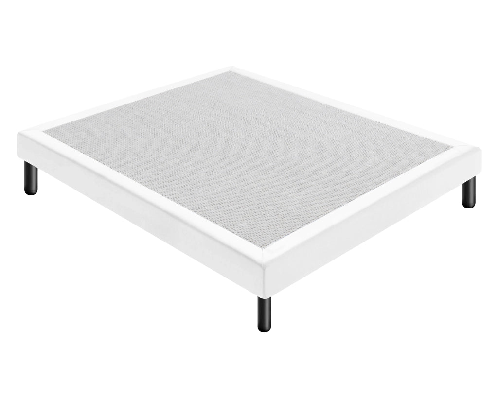 Letto Sommier Piazza e Mezza 120x200 Bianco Rivestito - Resistente fino a 120 Kg per Persona
