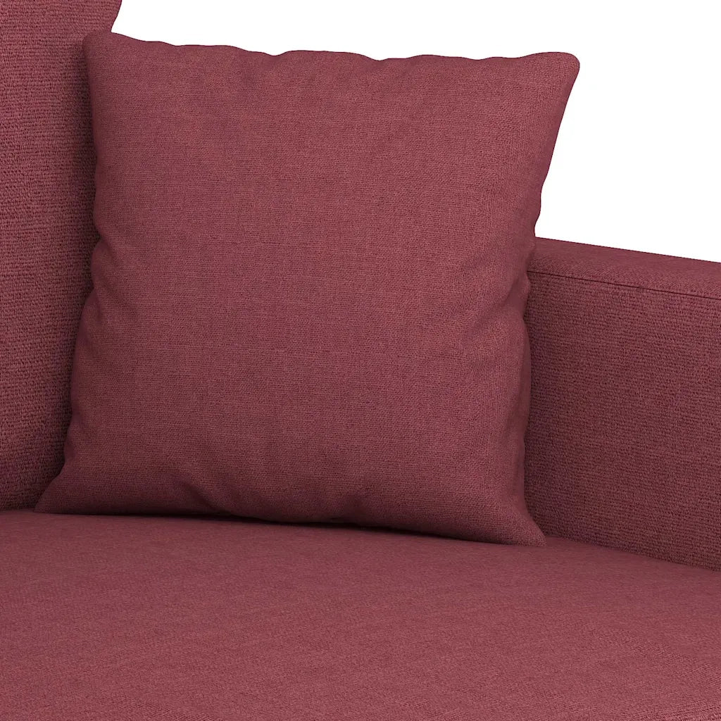 Divano a 3 Posti Rosso Vino 180 cm in Tessuto 359281