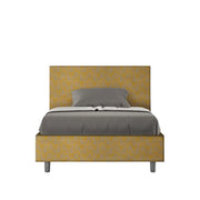 Letto una piazza e mezza con rete imbottito 120x210 tessuto Era 6 giallo Adele