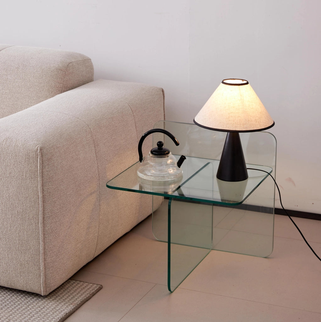 TAVOLINO Laterale 45x45x51 cm Vetro Trasparente