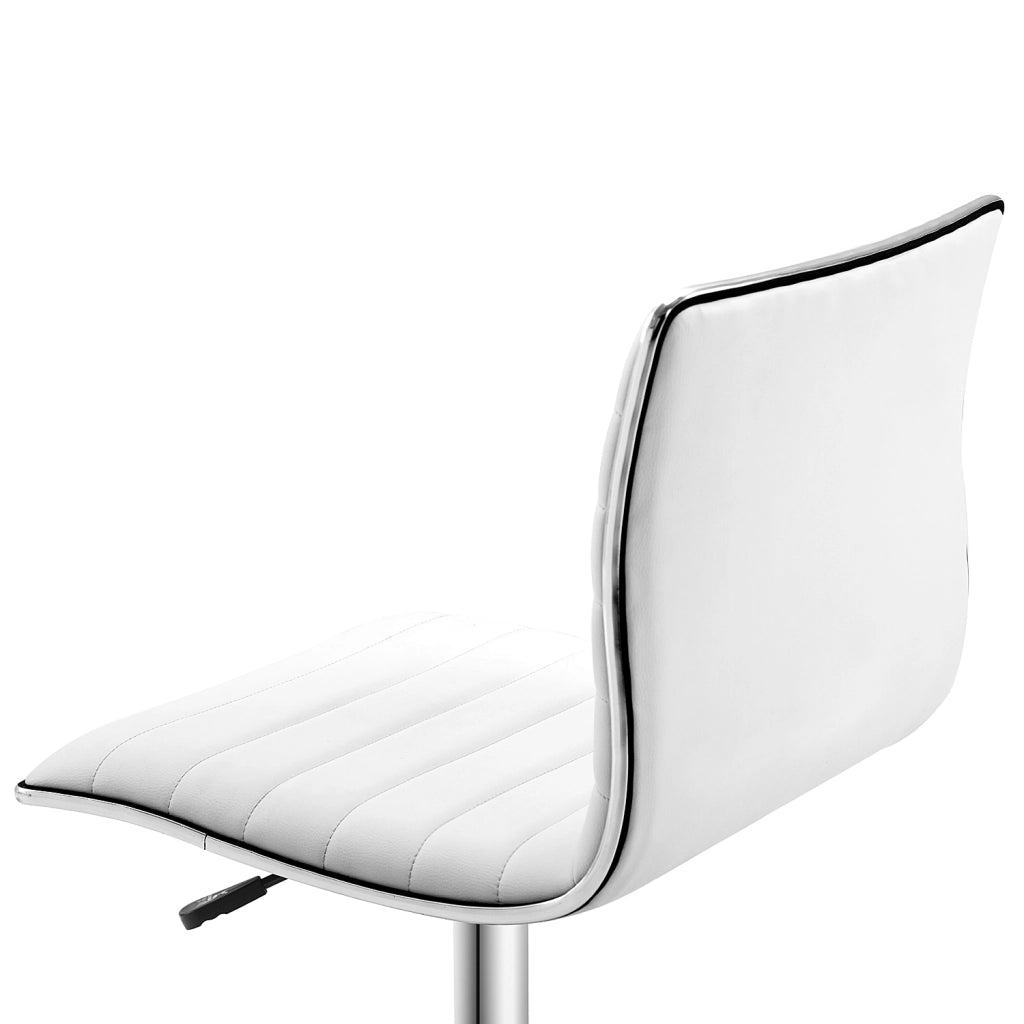 SEDIA SALONE REGOLABILE 48x52x78-90 cm Pelle Bianca