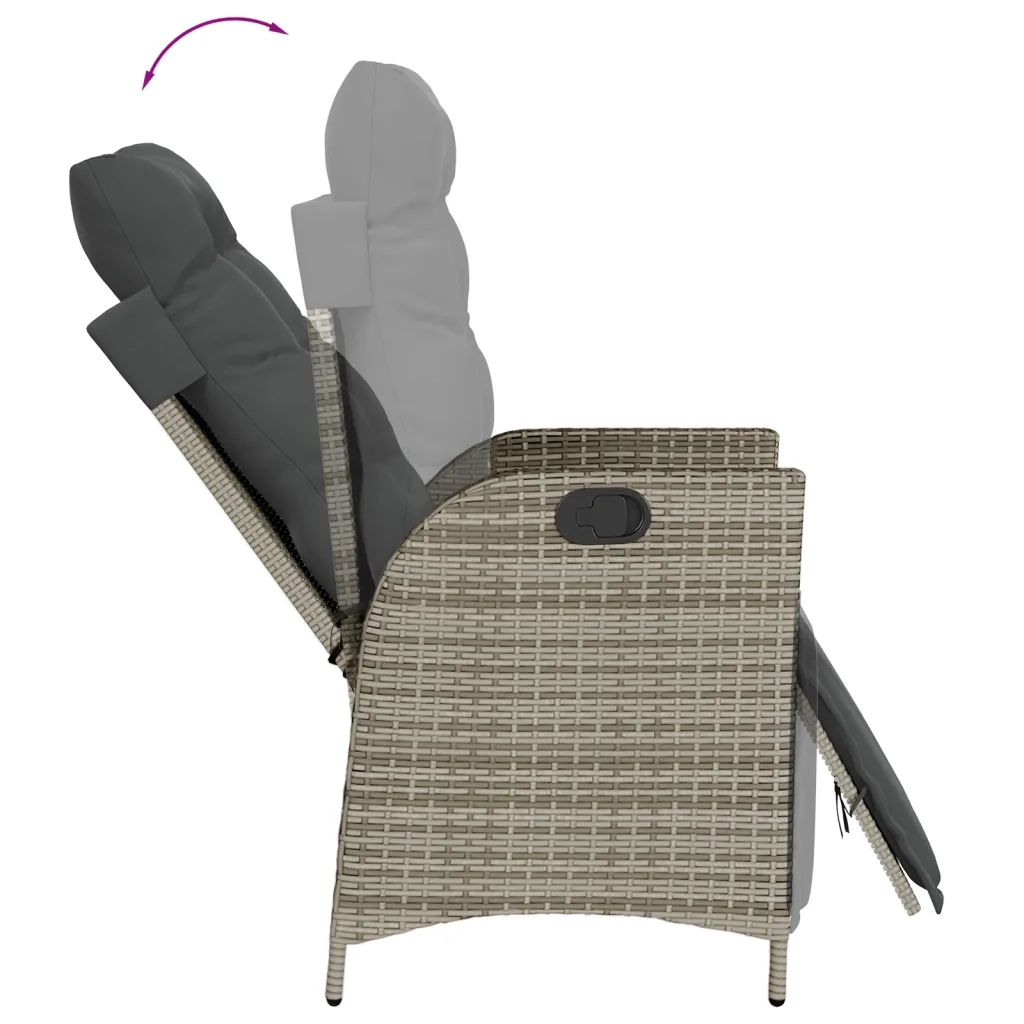 Set da Pranzo da Giardino 9 pz con Cuscini in Polyrattan Grigio 3213357
