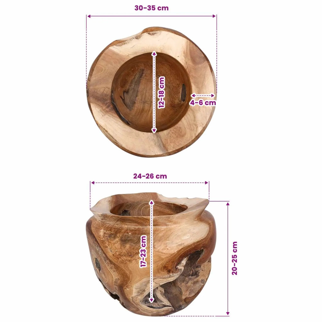 Portafrutta JEPARA Marrone Teak Ø 35 cm 42010346