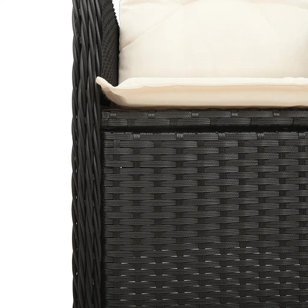 Set Bistrò da Giardino 9 pz con Cuscini in Polyrattan Nero 3276995