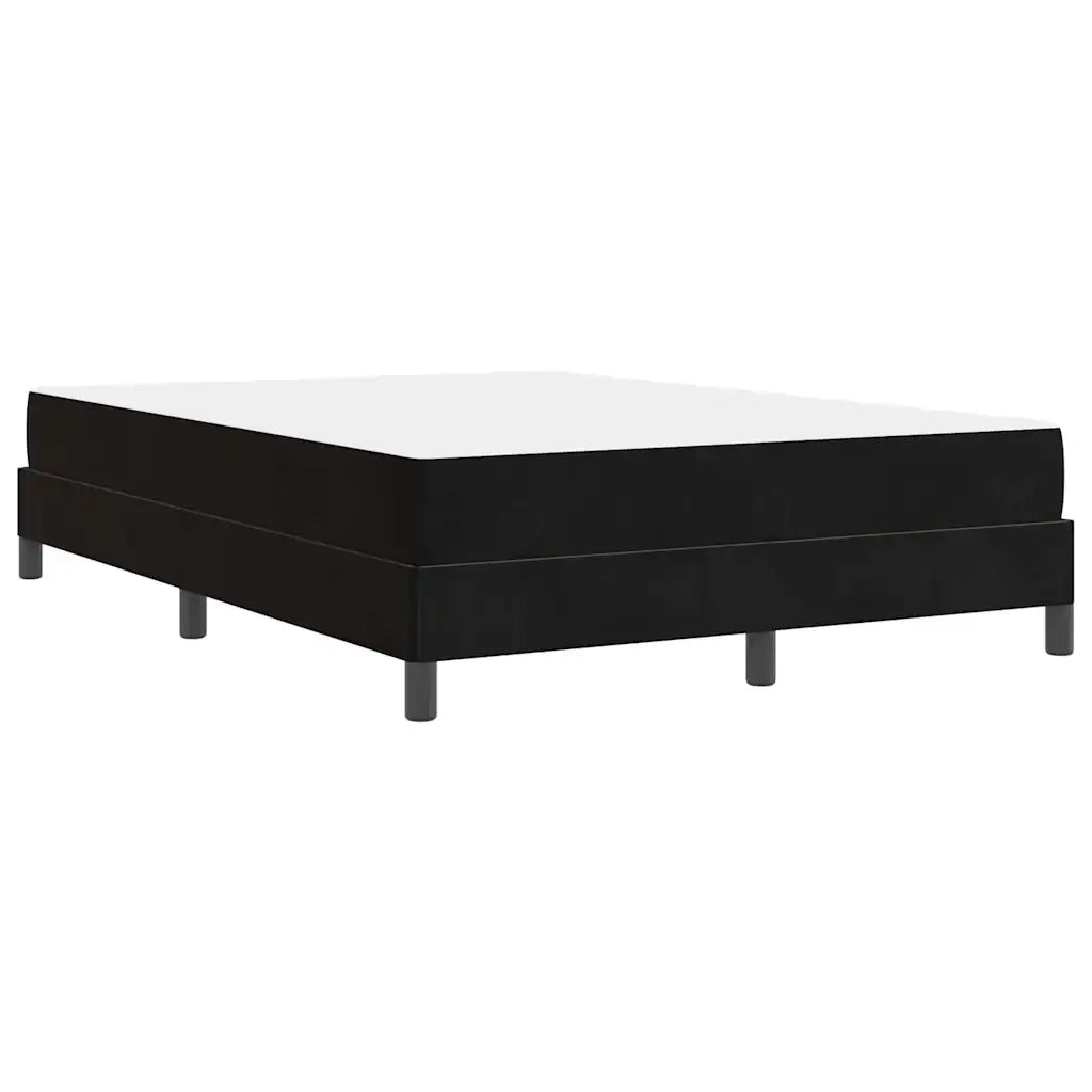 Letto a molle con materasso Nero 140 x 220 cm Tessuto