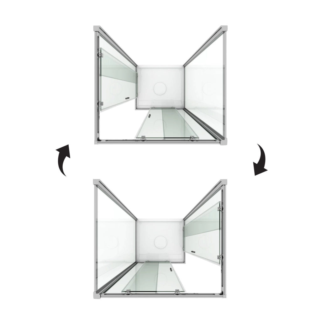 Box Doccia 3 lati 70x100x70 CM H198 trasparente mod. Evolution Trio
