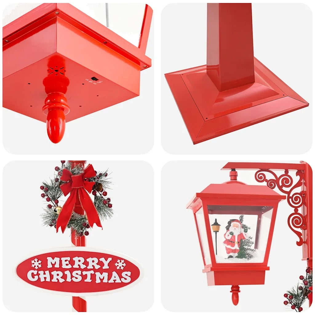 Lampada Stradale di Natale con 2 Lanterns con 18 LED Rosso