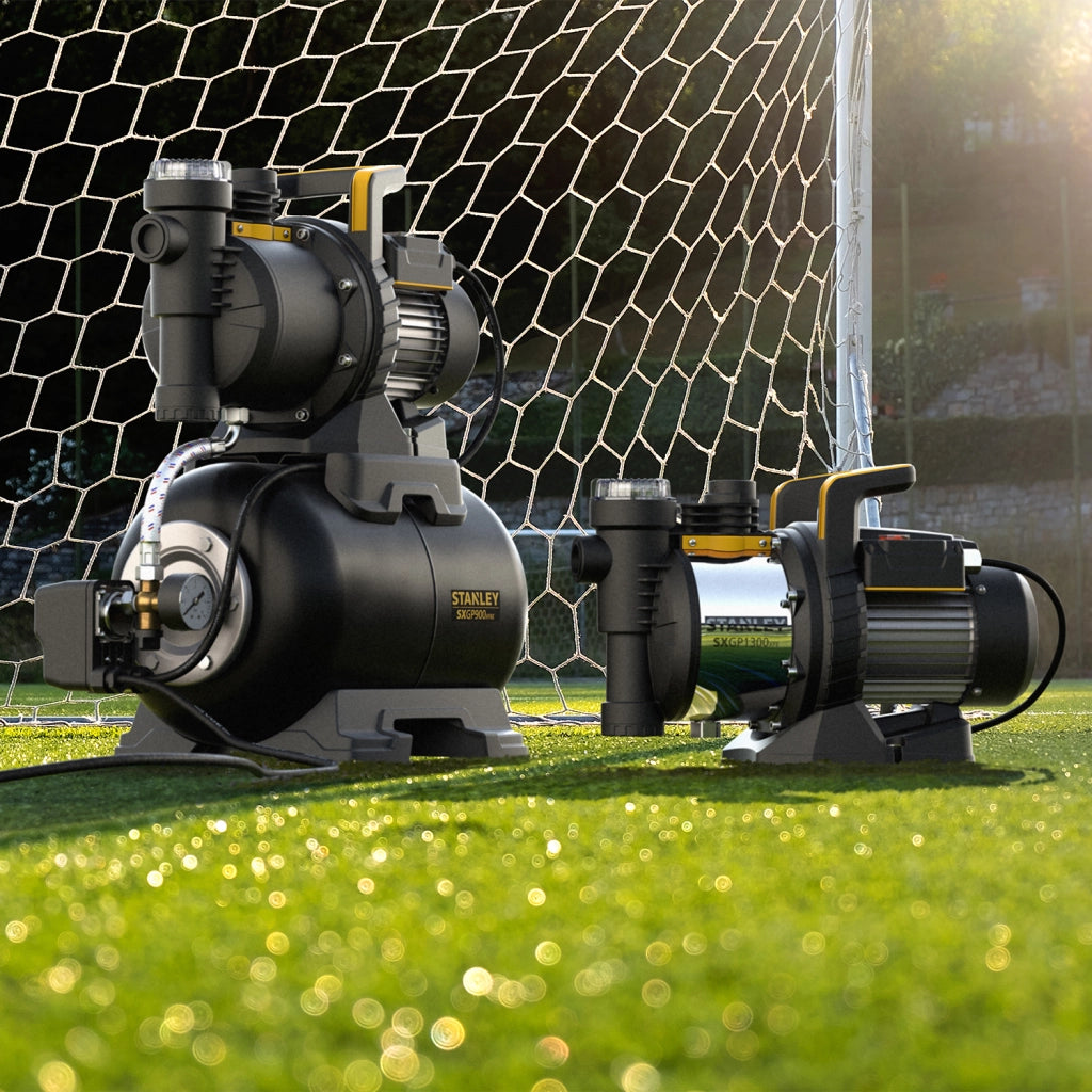 Stanley SXGP1300XFE Pompa Autoadescante per Acque Chiare (1300 W, Portata max. 4.200 l/h, Prevalenza max. 50 m)