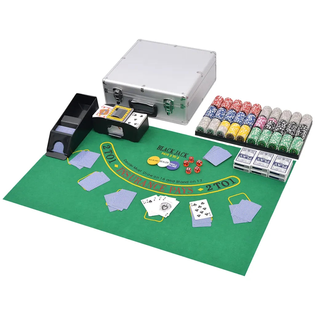 Set da Poker/Blackjack con 600 Chips Laser Alluminio 80186