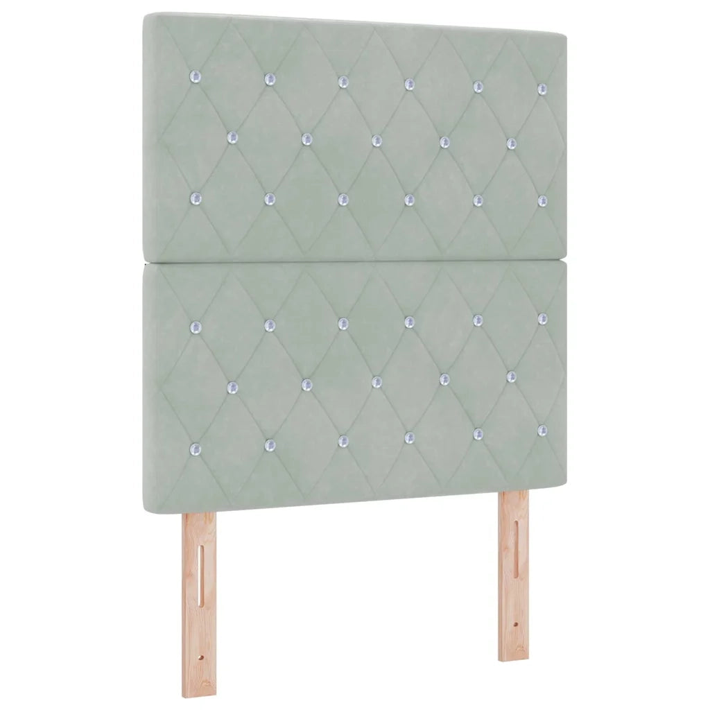Testiera | Testata Grigio chiaro 80 cm Velluto