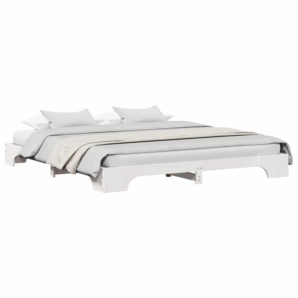 Struttura del letto Bianco 200 x 200 cm Pino massello