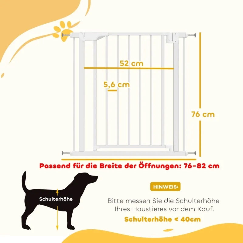Cancello di sicurezza per bambini e scale, senza forare, con chiusura automatica, 76-82 x 76 cm, bianco