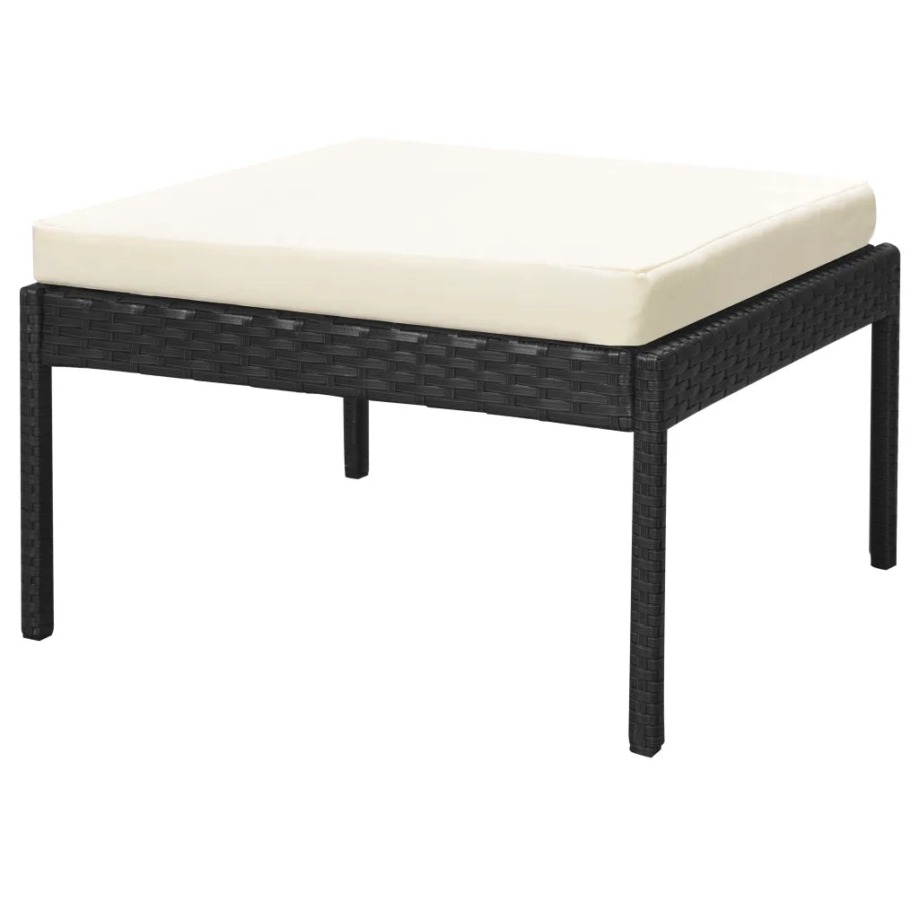 Set Divani da Giardino 6 pz con Cuscini in Polyrattan Nero
