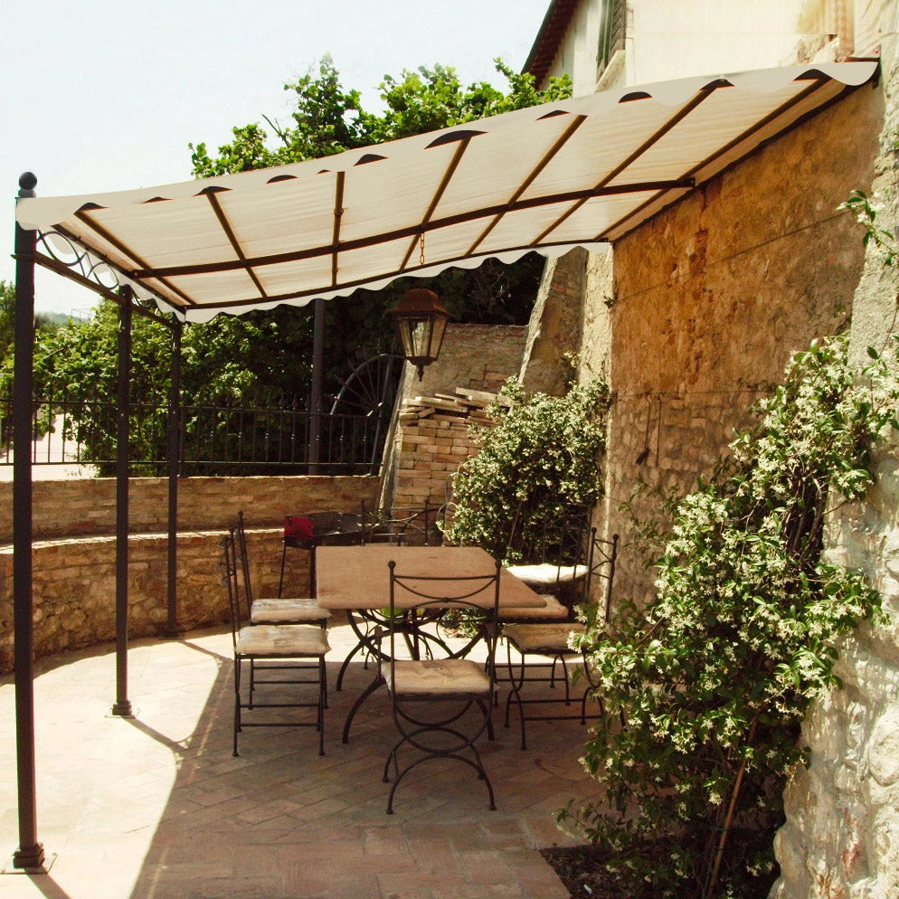 Gazebo Pergola Addossato 3x4 m in Acciaio Antracite