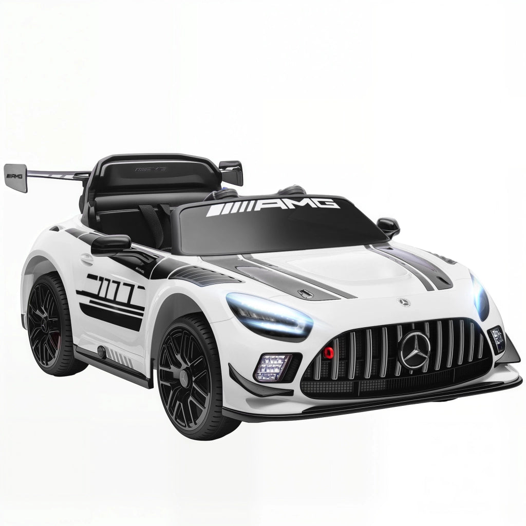 Auto Elettrica Bambini 3-8 Anni ¨C Minimal ¨C Bianco con Luci LED e Telecomando
