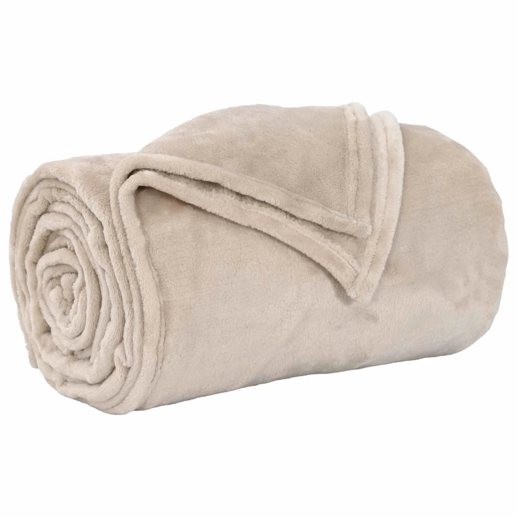 Coperte da Pile 6 pcs Beige 220 x 240 cm Panno 42016791