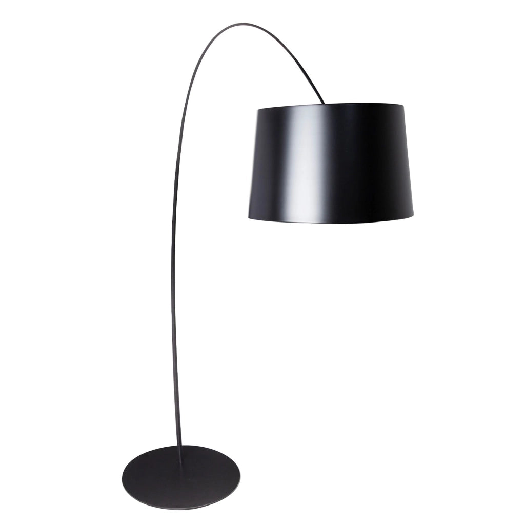 Lampada da terra regolabile in acciaio nero