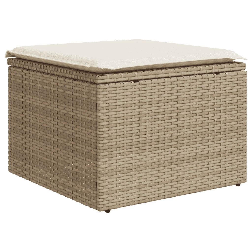 Set Divani da Giardino 7 pz con Cuscini Beige in Polyrattan 3224224