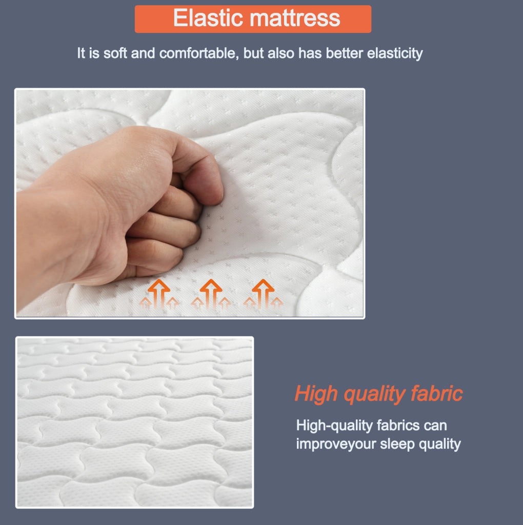 Materasso a molle 90x200 cm; h 10 cm; ergonomico; bianco