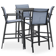 Set Bar da Giardino 5 pz Nero e Grigio 3073575