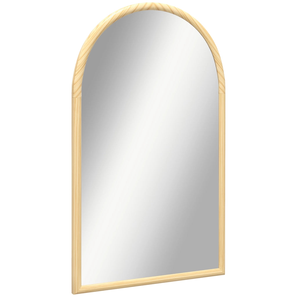 Specchio ad arco ¨C Minimal ¨C legno naturale 110x65 cm