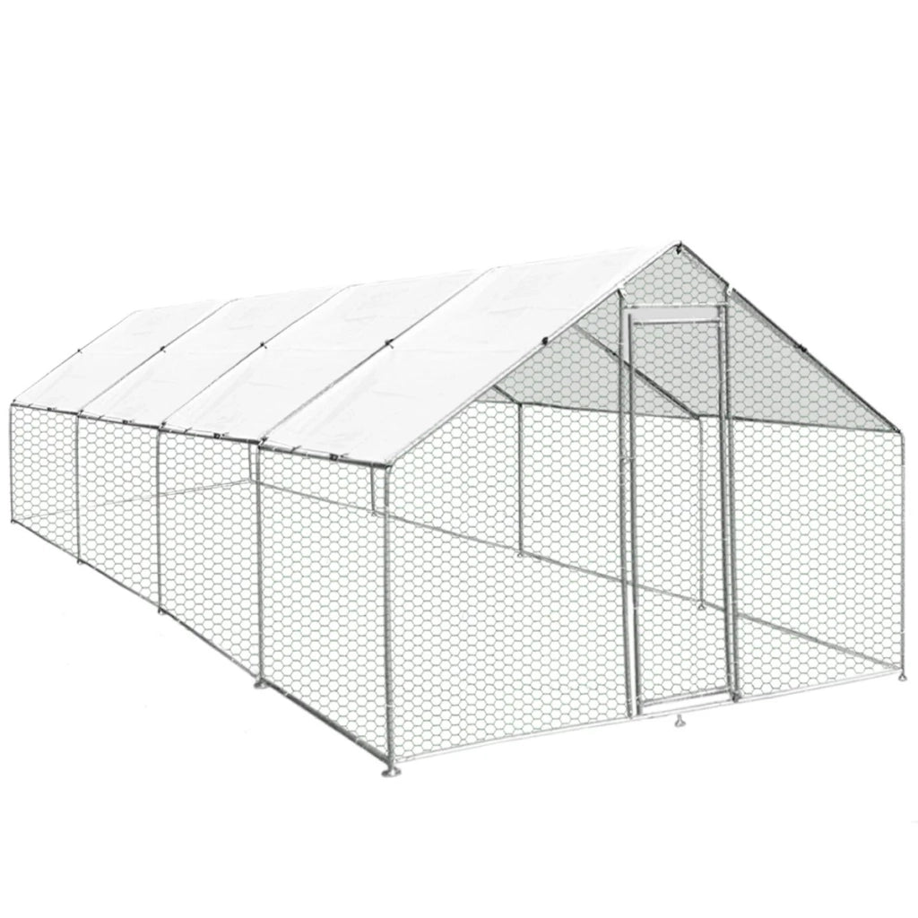 Gabbia Pollaio Recinto Recinzione Box Inox da Galline Pollame Polli 3m x 8m x 2m