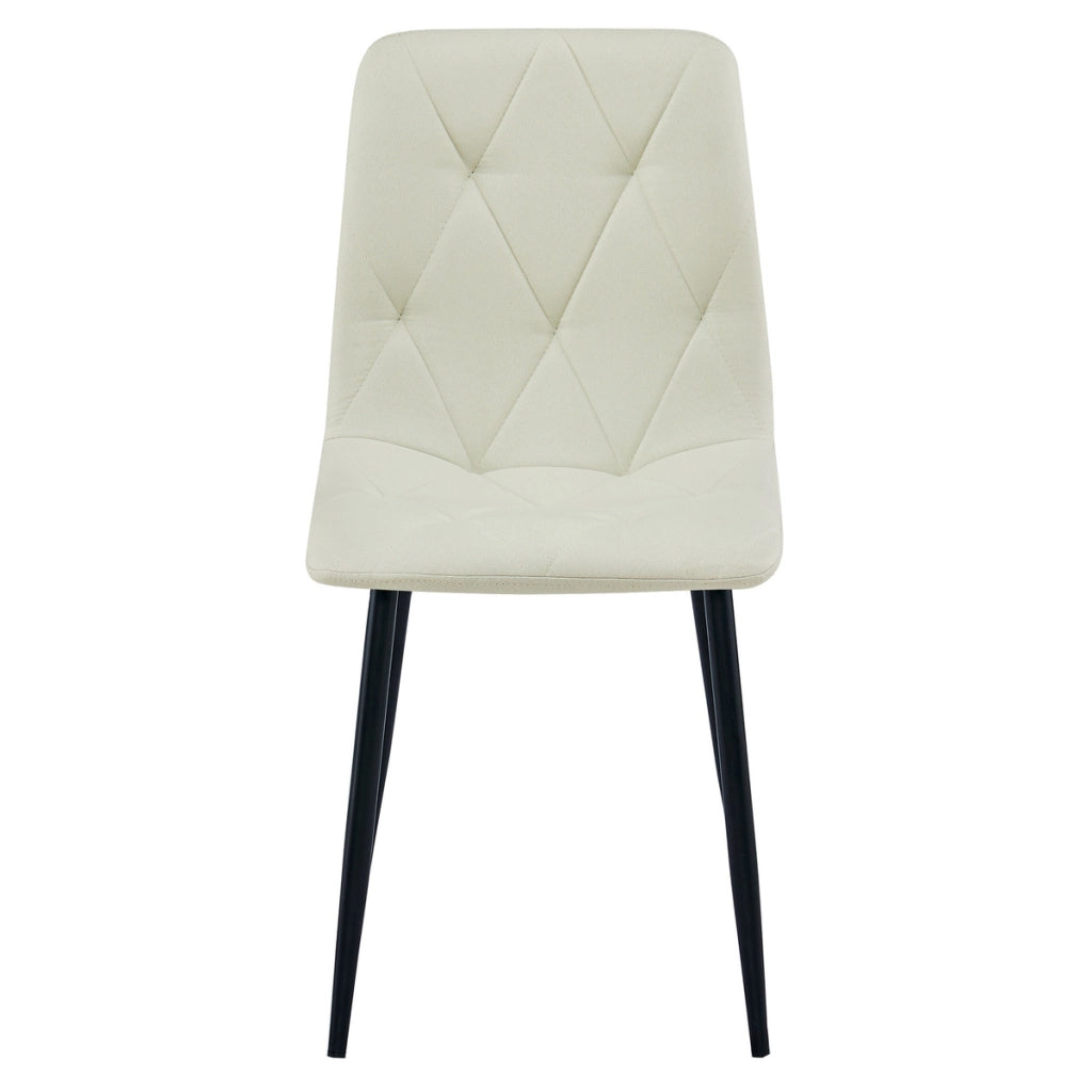 Sedia Libra beige imbottita con gambe in metallo nero