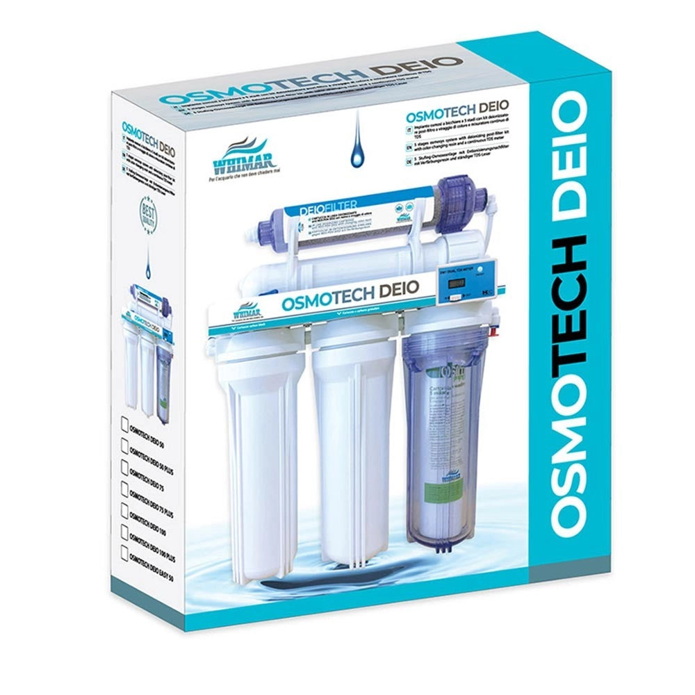 Whimar OsmoTech Deio 50GPD 190 L/g - Impianto 5 stadi con membrana Vontron, flush-valve, post-filtro deionizzante e TDS