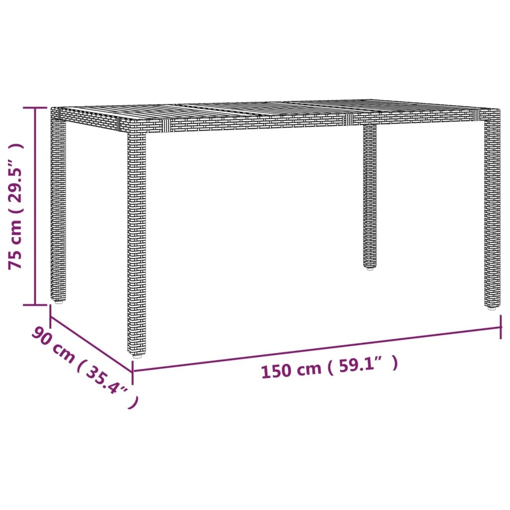 Set da Pranzo da Giardino 7 pz Nero con Cuscini in Polyrattan 3276858