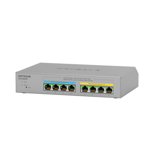 Netgear 8-port ultra60 poe++ multi-gigabit (2.5g) ethernet plus switch gestito l2/l3 2.5g ethernet (100/1000/2500) supporto power over ethernet (poe) grigio - 134563