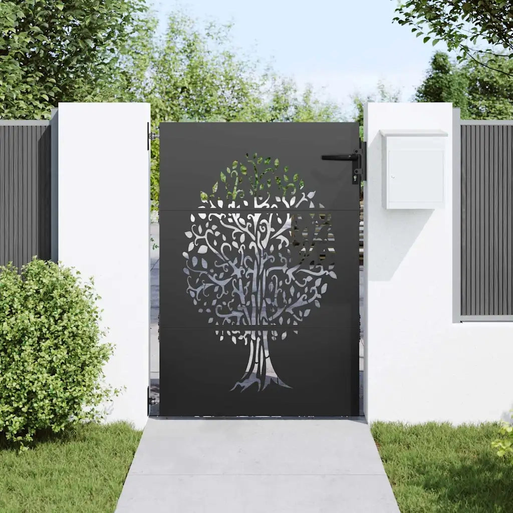 Cancello da giardino con blocco Nero 85 x 150 cm 42015861