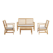 Set da giardino in legno di acacia per 4 persone, beige