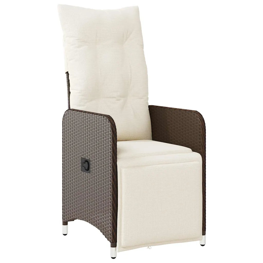 Set Bistrò da Giardino 9 pz con Cuscini in Polyrattan Marrone 3277192