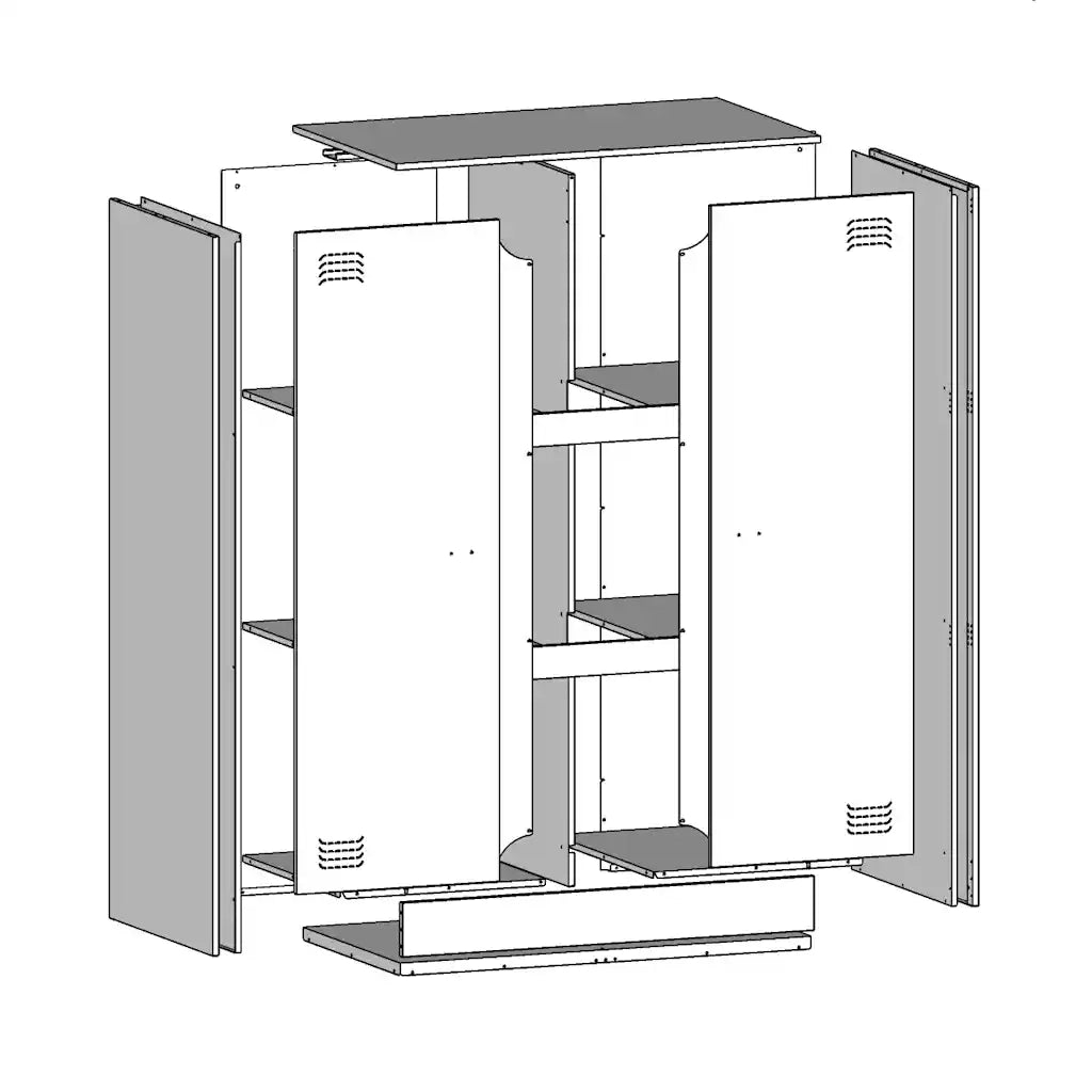 Credenza Antracite 67x39x107 cm in Acciaio 841663