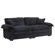 Divano 2 posti in Chenille 213x89 cm con cuscini doppio strato (Memory Foam e molle insacchettate) per soggiorni e uffici