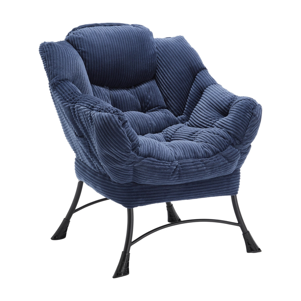 Poltrona Relax con Poggiapiedi e Braccioli ¨C Xylo ¨C Blu