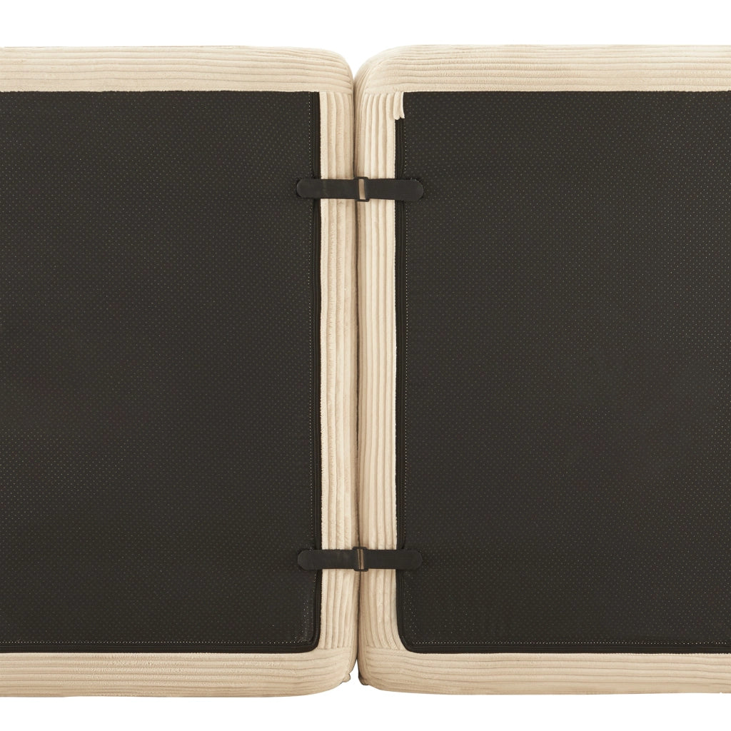 Sof¨¤ modulare senza ossa - Zephmum - 4 posti, design antiscivolo, velluto a coste beige