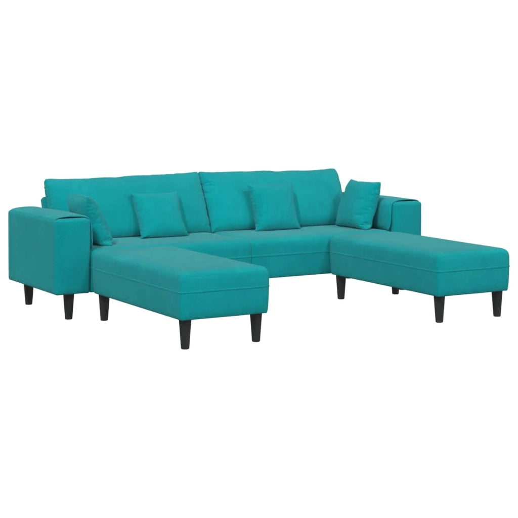 Divano 3 pcs Turchese 250 x 188 x 76 cm Velluto 3335180