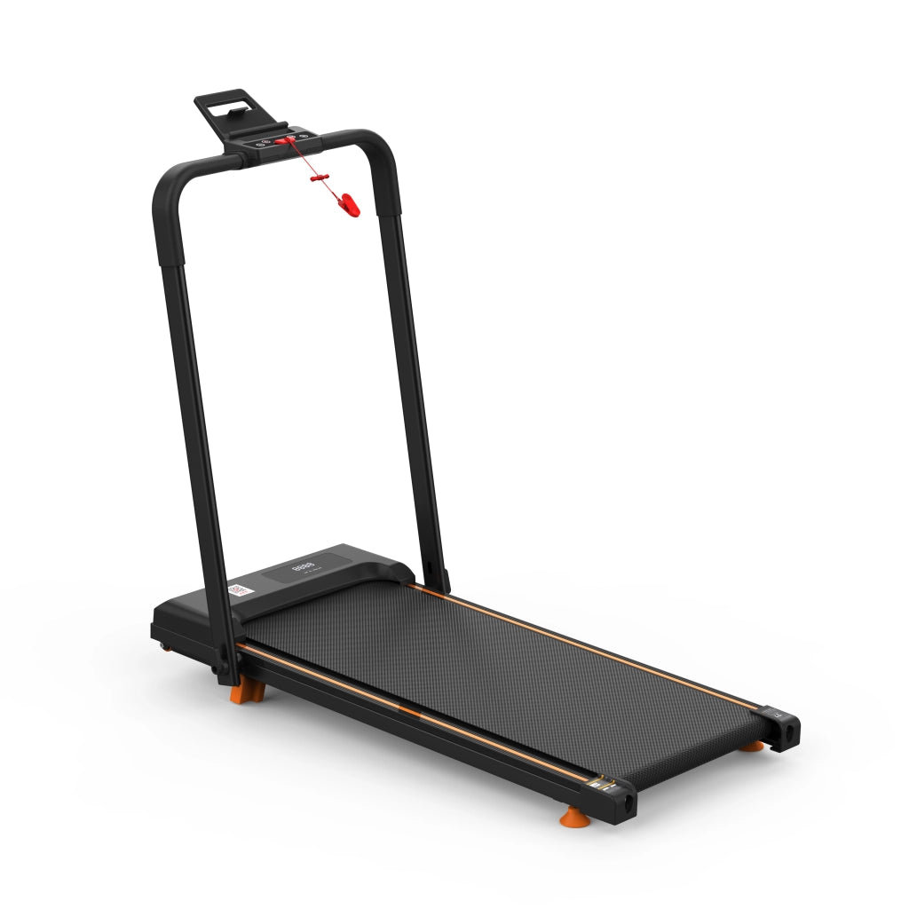 Tapis roulant da scrivania per home office 3 in 1 pieghevole con inclinazione 10%; acciaio nero; 1-12 km/h