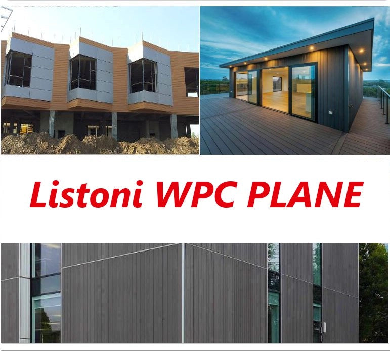 Listoni WPC Plane 15m² per rivestimenti colore Grigio listone 150x2200mm spessore 11mm