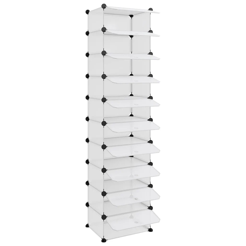 Scarpiera Trasparente-Scaffale per scarpe 44x32x174 cm in PP