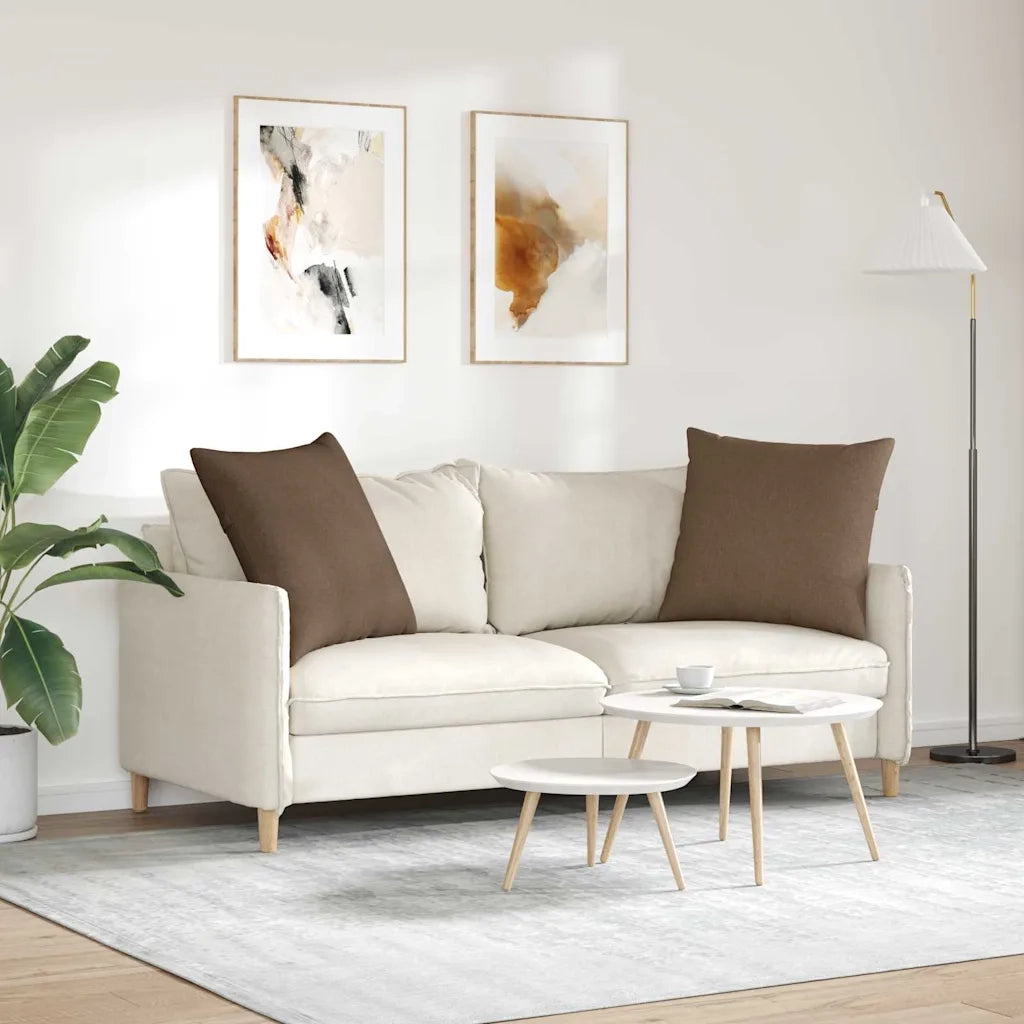Cuscini da Divano 2 pz | Cuscini per sedie Marrone 80 x 80 cm Tessuto