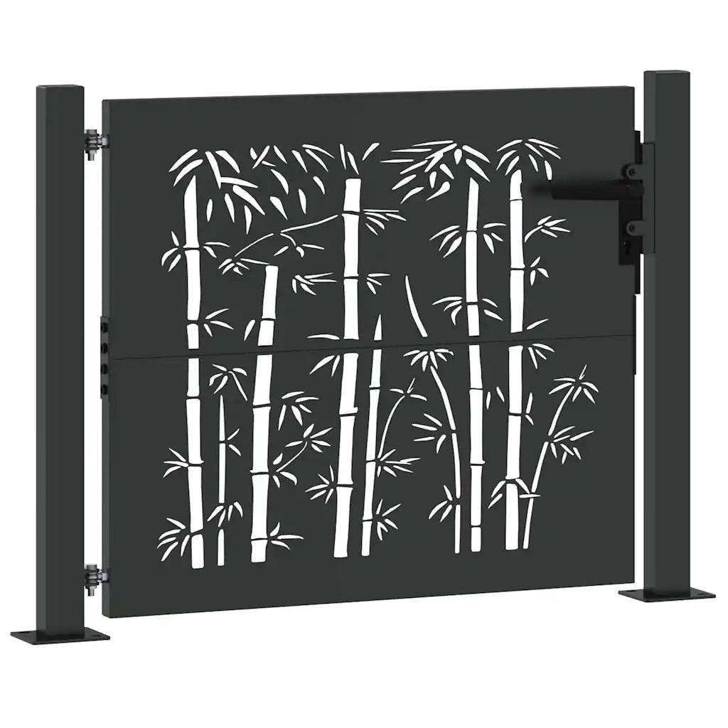 Cancello da giardino con blocco Nero 110 x 105 cm 42015894